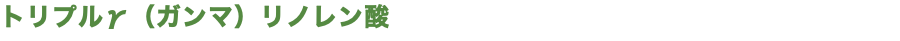 トリプルγ（ガンマ）リノレン酸
